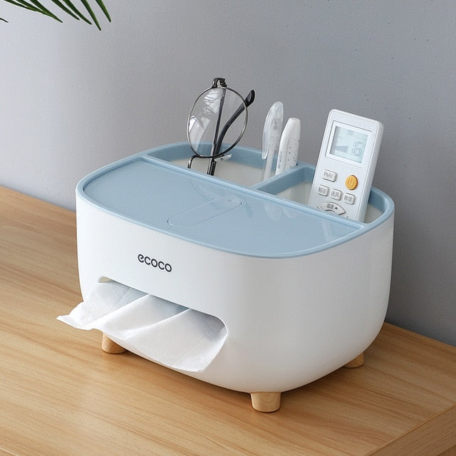 Home Kitchen Desk Tissue Case Plastic Cover ABS Tissue Holder Makeup Cosmetic Storage Box Organizer Living Room Home Decoration - Shopy Max