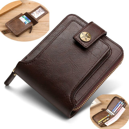 Men's wallet made of genuine leather wallet Short Hasp carteira masculina Purse 2021
