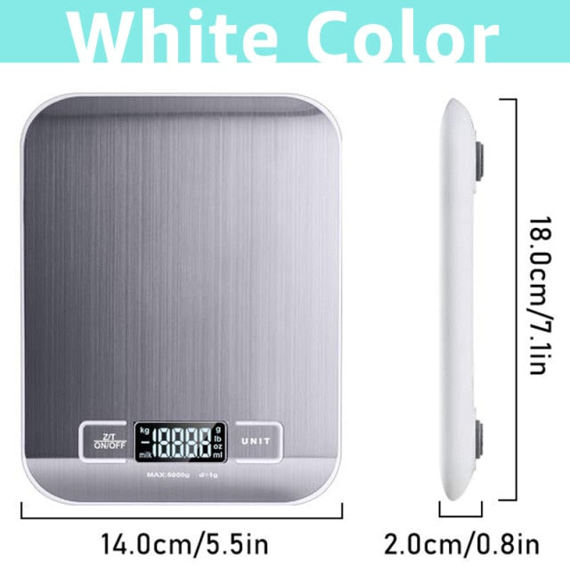 Digital Kitchen Scale 5kg/10kg Food Multi-Function 304 Stainless Steel Balance