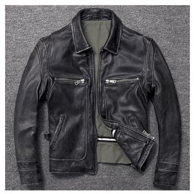 Free shipping.sales Brand new men cowhide coat.Natural quality thick men's genuine