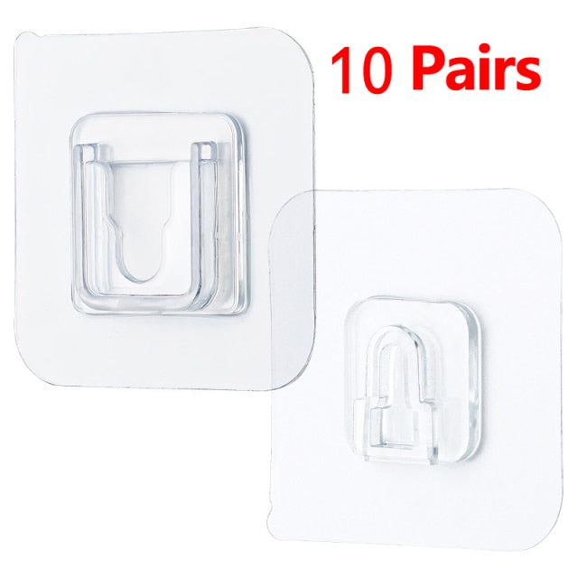 Double-Sided Adhesive Wall Hooks Hanger Strong Transparent Hooks Suction Cup