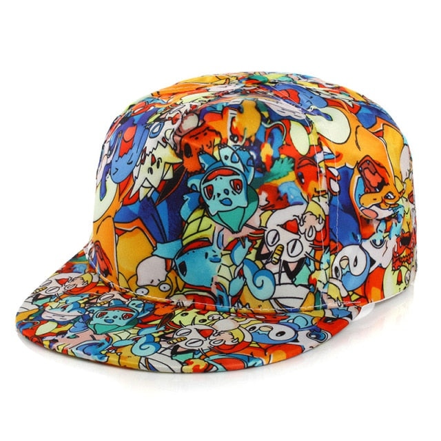 Pokemon Pikachu baseball cap peaked cap cartoon anime character flat brim