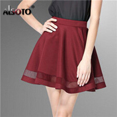 Fashion Grid Design women skirt elastic faldas ladies midi skirt Sexy Girls
