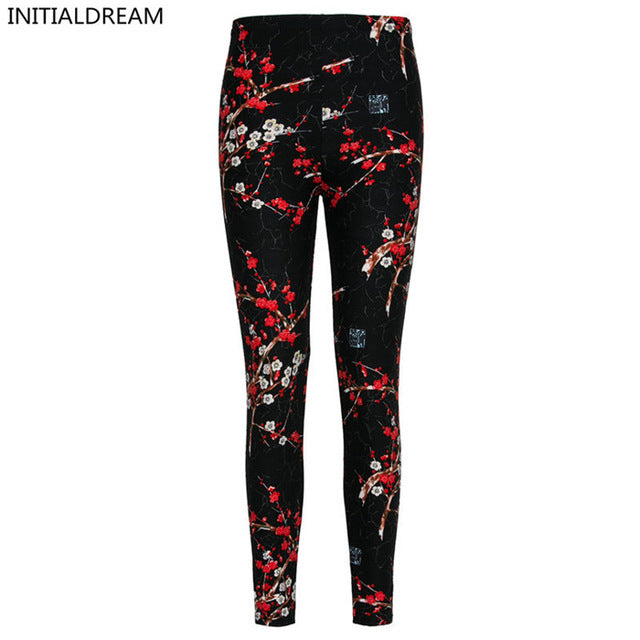 New 2017 spring /summer Flower Printed Legging Slim Women leggings