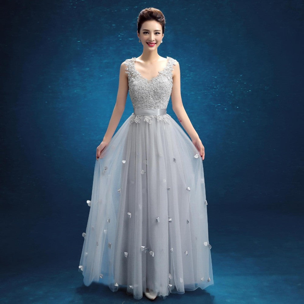 Pink Evening Dresses 2016 Sweet Flowers Appliques Tulle Party Dress Luxury Formal Robe De Soiree Longo - Shopy Max