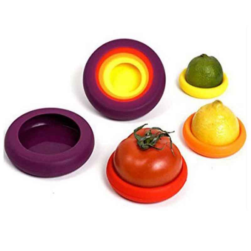 Random Color 4pcs/set Vegetable Fruit Huggers Plastic Colorful Food Huggers To Keep Your Food Safe Fresh Kitchen Tools