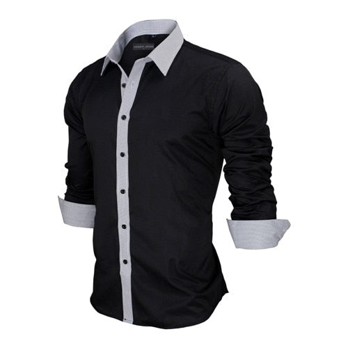 VISADA JAUNA Men Shirts Europe Size New Arrivals Slim Fit Male Shirt Solid
