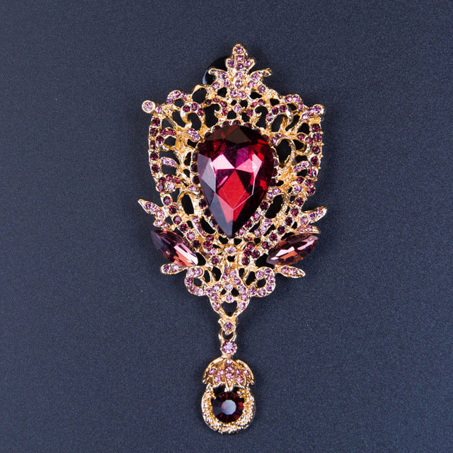 Austrian Rhinestone Brooch Pins For Women Gold Lily Broches Crystal Jewelry Fashion Wedding Party Invitation Relogio Feminino