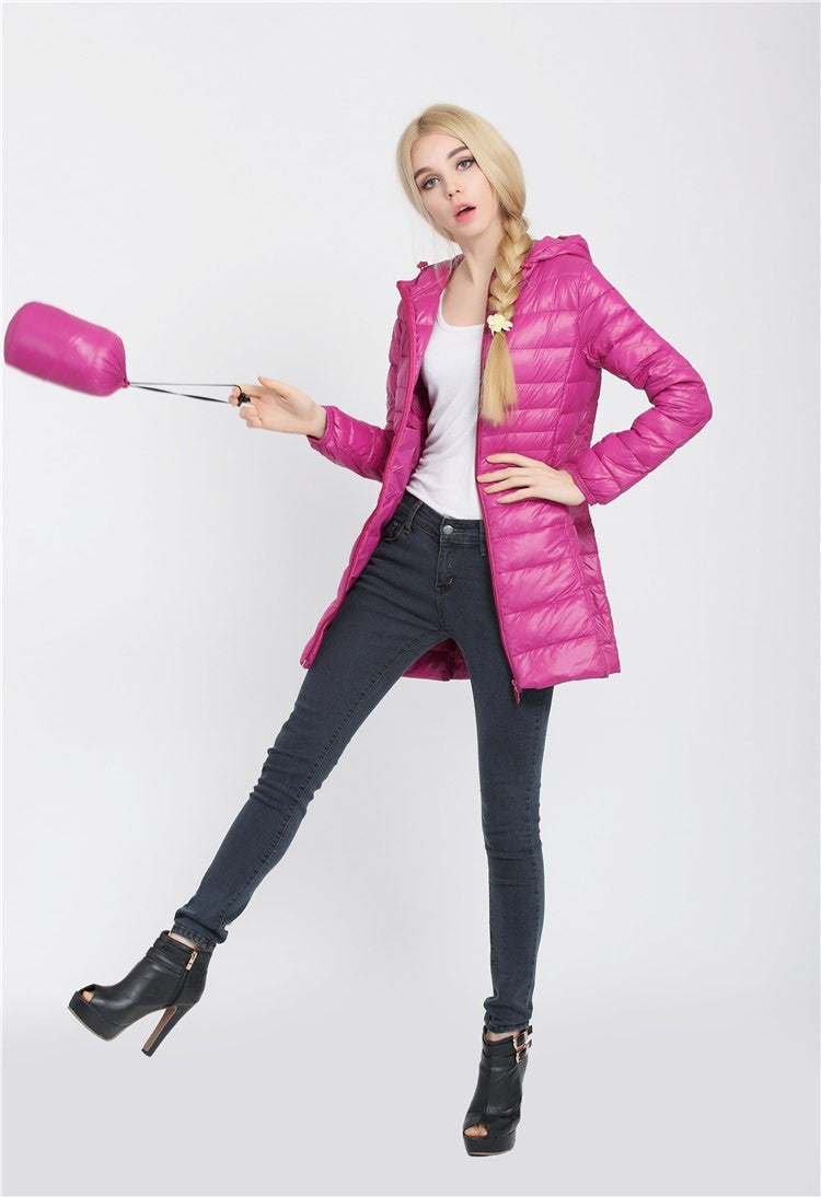 Snowka Down Parka 2016 Famous Brand Designer Winter Jacket Women Long White Duck Down