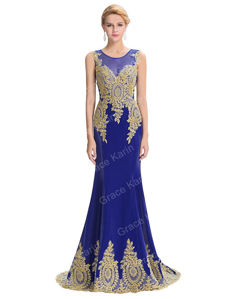 Mermaid Evening Dress 2016 Grace Karin Elegant Long Evening Dresses Black - Shopy Max