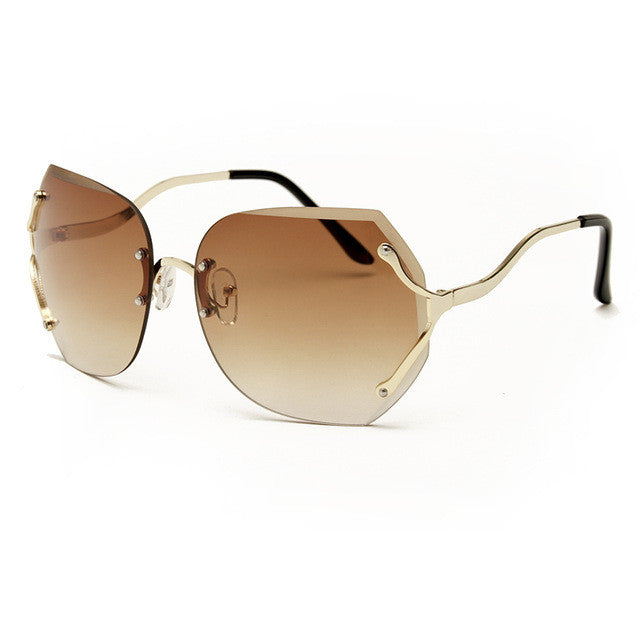 ROYAL GIRL Clear Sunglasses Women 2017 New Luxury Brand Gradient Men Oversize Sun Glasses Rimless Pink Eyeglasses Lune SS161