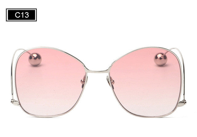 ROYAL GIRL Fashion Personality Women Curved Leg Sunglasses Vintage Round Metal Frame Women Men Glasses UV400 Protection ss908
