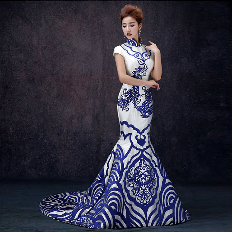 2016 Luxury Evening Dress Blue And White Porcelain Cheongsam Qipao Dre Shopy Max 2016 Luxury Evening Dress Blue And White Porcelain Cheongsam Qipao Dre Shopy Max