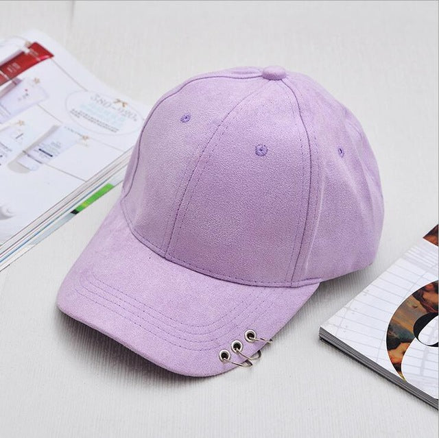 Xuyijun 2017 winter unisex solid Ring Safety Pin curved hats baseball cap men women