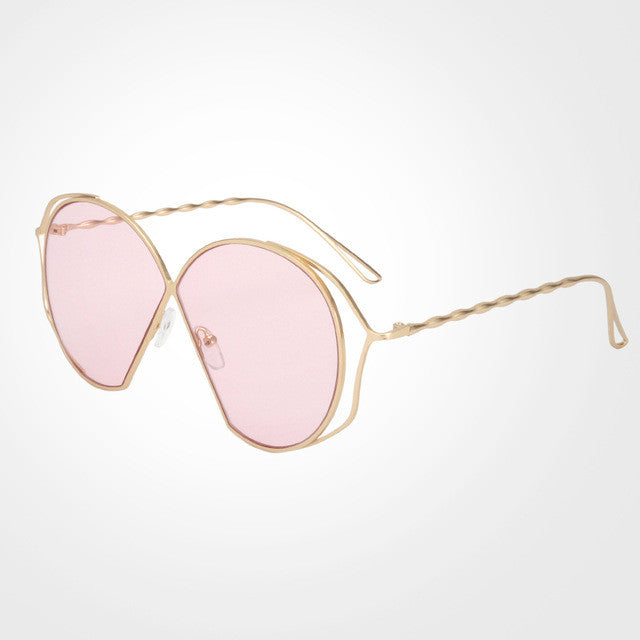 ROYAL GIRL Fashion Unique Oval Sunglasses Women Vintage Pierced Female Sun Glasses oculos de sol feminino UV400 ss880