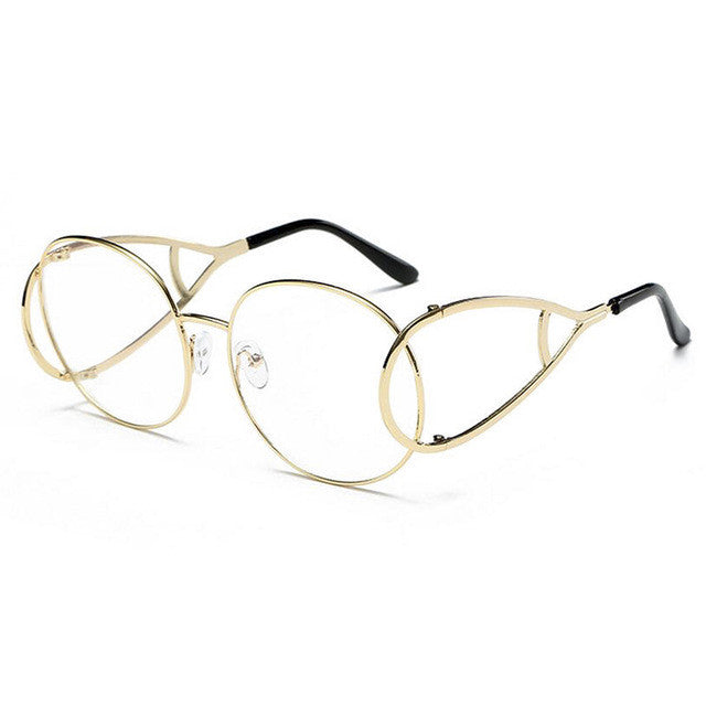 ROYAL GIRL Fashion Women Sunglass Spectacles Vintage Oval Modelling Metal Frame Eyewear Clear Lens Glasses ss115