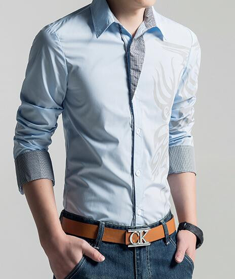 Male Tops White Men Shirt 2016 Brand Long Sleeve Mens Dress Shirts Camisa Social Masculina Casual Shirts 4XL