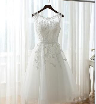 Elegant A Line New Arrival Pink Lace Appliques Short Evening Dresses 2016 Robe