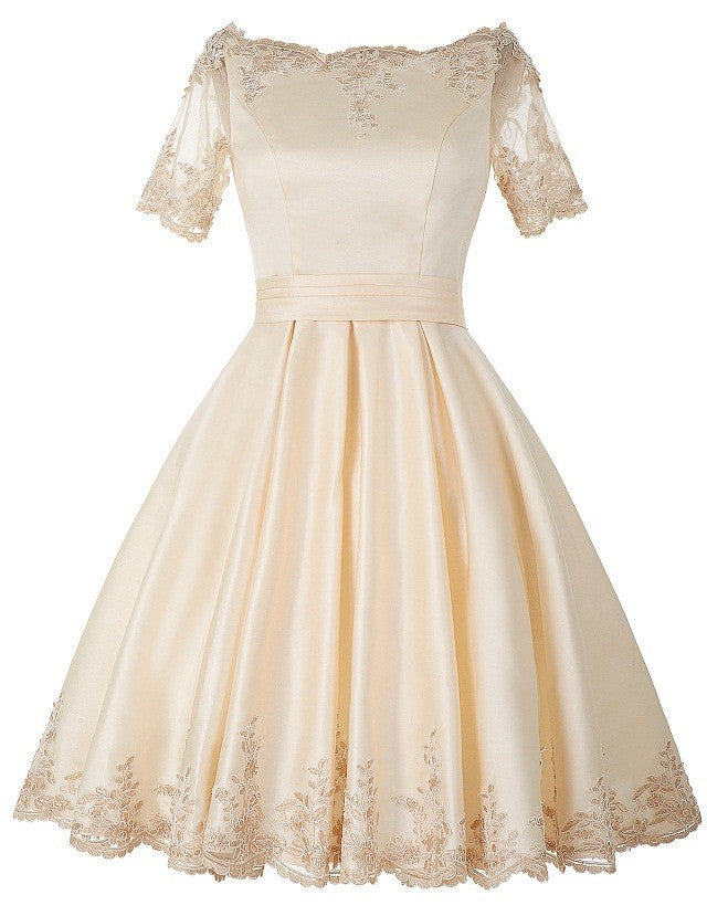 Real Sample Elegant Short Evening Dresses 2016 Grace Karin Applique - Shopy Max