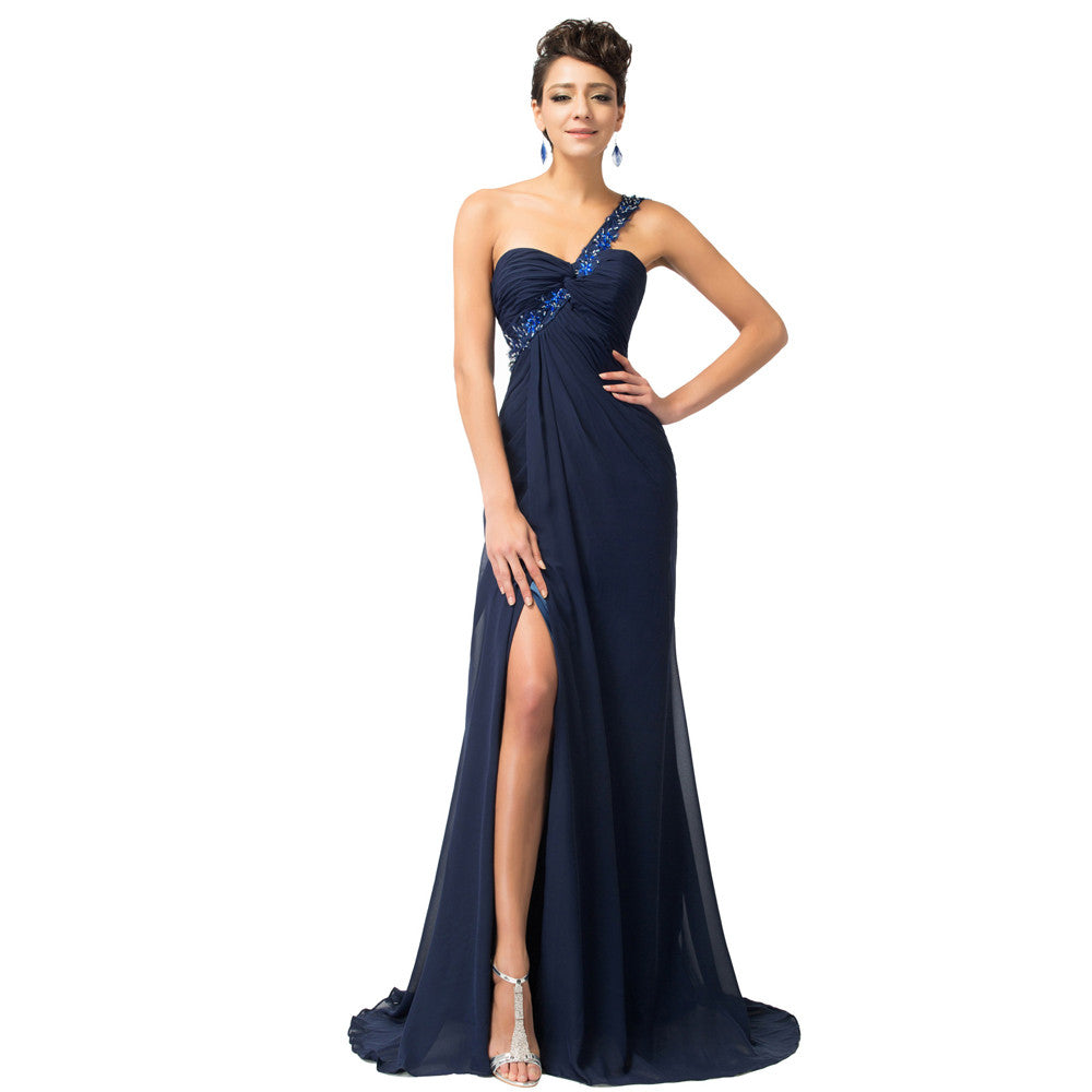 Long Evening Dress 2016 Grace Karin Sexy One Shoulder Women Formal Vestidos