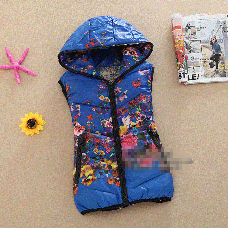 Genuine Ladies Vest Jacket 2016 Winter Women Korean Printing Cotton Vest Short Slim - Shopy Max