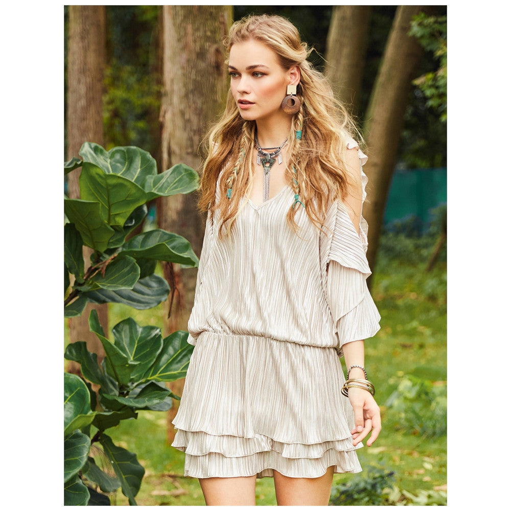 Solid Color Silver Plain Daily Casual Peplum Dress