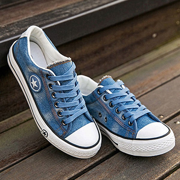 Fashion Women Sneakers Denim Casual Shoes Female Summer Canvas Shoes