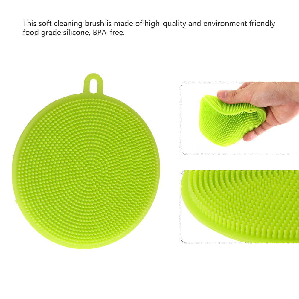 Food-grade Antibacterial Silicone Non Stick Dishwashing Dish Brush Sponge Towel