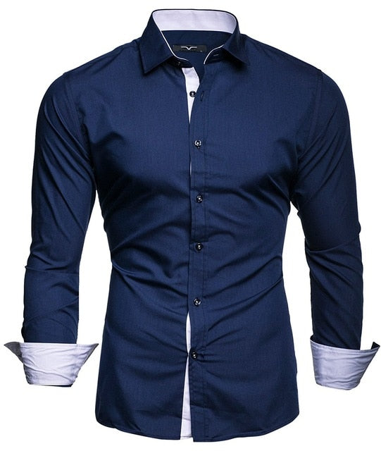 Male High Quality Long Sleeve Shirts Casual Slim Fit Black Man Dress Shirts Plus Size 4XL