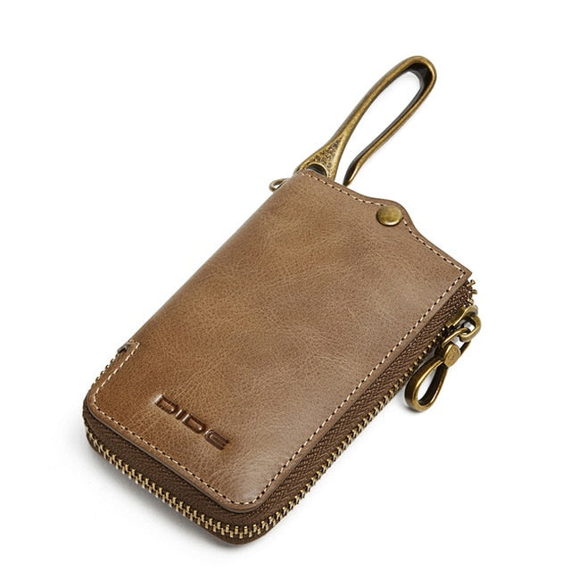 DIDE Fashion Genuine Leather Car Key Wallets Men Card holder Brand Mini Purse