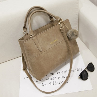 Arsmundi Women Handbags Casual Large Capacity Crossbody Bag Hairball Ornaments