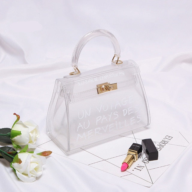 Clear Transparent PVC Shoulder Bags Women Candy Color Women Jelly Bags Purse