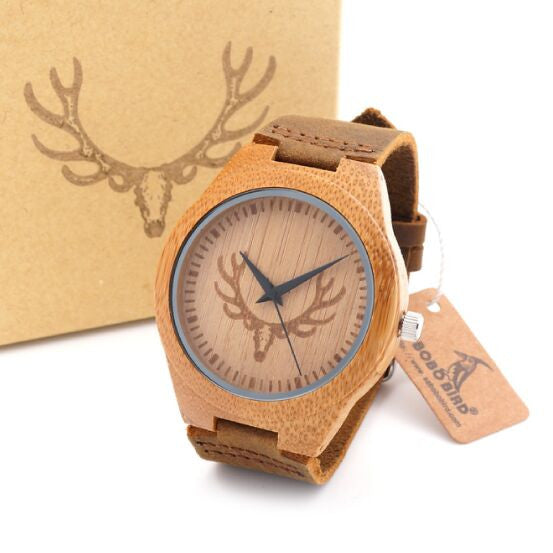 2016 BOBO BIRD Top brand Bobobird Men's Bamboo Wooden Bamboo Watch Quartz - Shopy Max