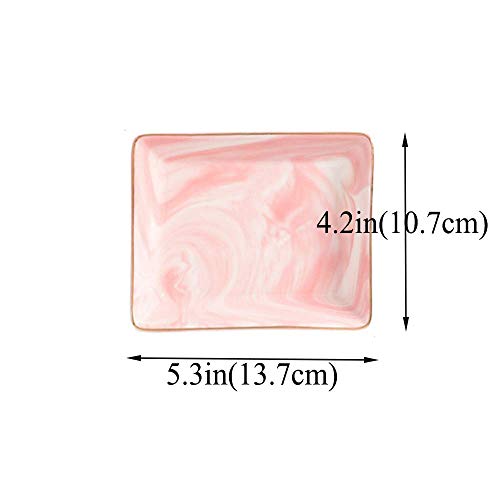 Nordic Style Marble Painting Phnom Penh Ceramic Jewelry Plate Ring Necklace Cosmetic Snack Dried