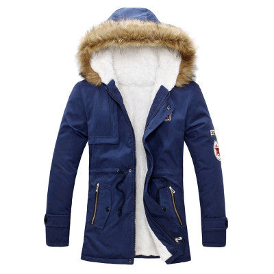 Men Warm Winter Fur Collar Coat/Jacket
