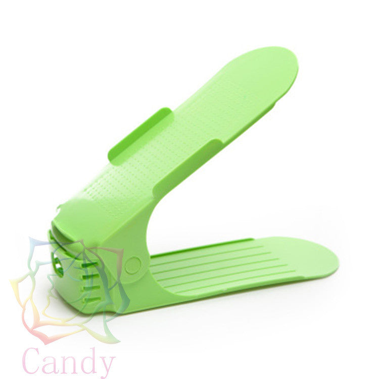 II adjustable solid shoe rack Simple DIY double plastic Creative shoe storage rack Multi color optional shoe cabinet