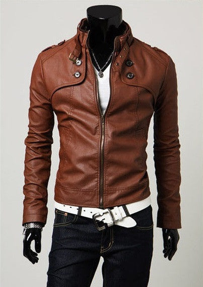 A/W Mens Slim Leather Jacket