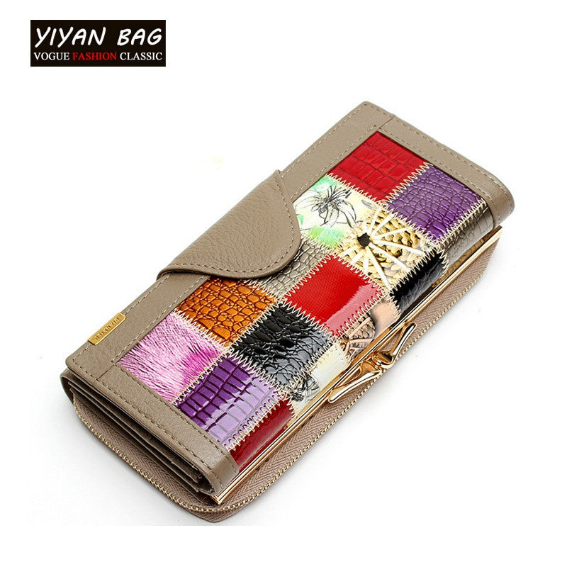 New Brand Designer 100% Genuine Leather Women's Wallet Luxury Bag Wallets Clutch Purse billetera Phone cases portemonnee