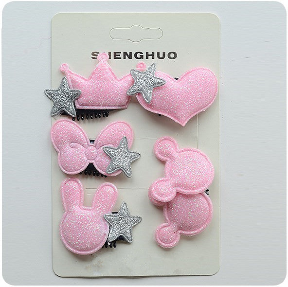 Small Cartoon Crown Butterfly Rabbit Heart Baby Girl Hair Clip Hairpin