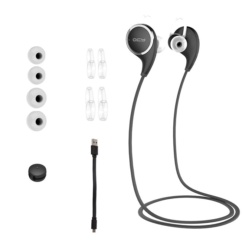 Original QCY QY8 Bluetooth 4.1 Stereo Earphone Wireless Headset Fashion Sports Headphone Studio Music Headset with Microphone - Shopy Max