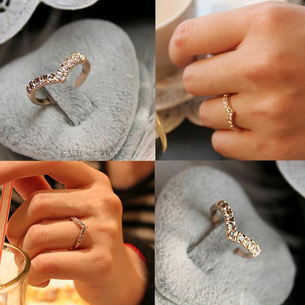111 Heart personalized unique diamond gold the little finger ring pinky ring accessories - Shopy Max