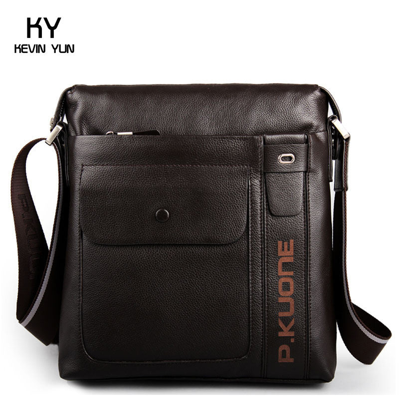 Luxury genuine leather bag high quality designer brand male shoulder bag men messenger bags vintage - Shopy Max