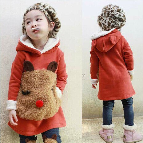 New 2014 Fashion Winter Children's Clothing sets Autumn Girls Child Thickening Fleece Sweatshirt