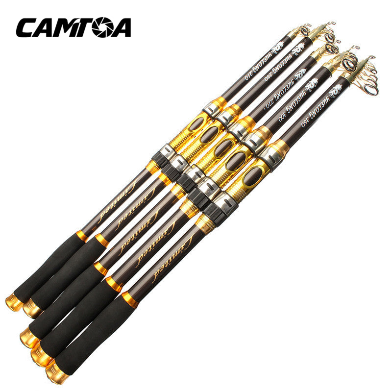 Carbon 2.1M 2.4M 2.7M 3.0M 3.6M Portable Telescopic Fishing Rod Spinning