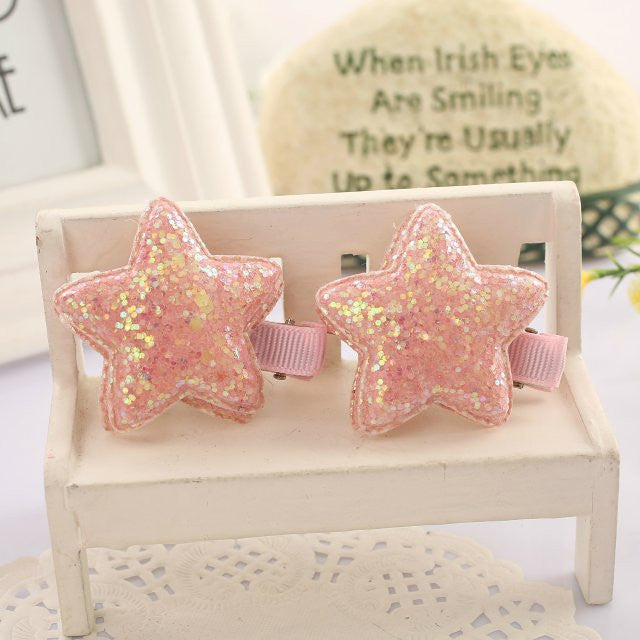 Shining stars children kids baby girls hair accessories clip hairpins barrettes headwear - Shopy Max
