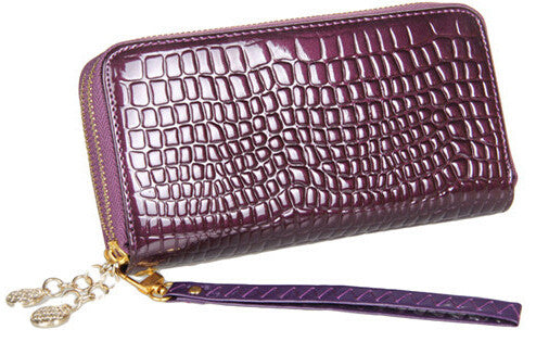 Large Capacity purse Litchi Grain Women Wallets Long Clutches Double Zipper