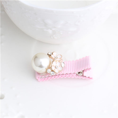 New Arrival Floral Rhinestone Kids Hair Accessories Bowknot Hair Clip Children