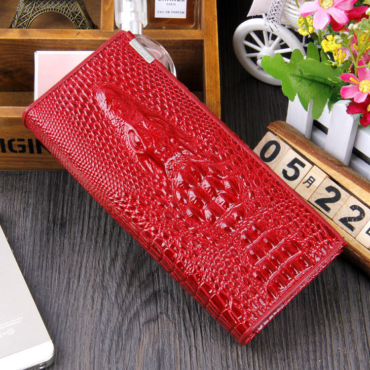 Women Wallet Female 2016 Coin Purses Holders Brand Genuine Leather 3D Embossing Alligator