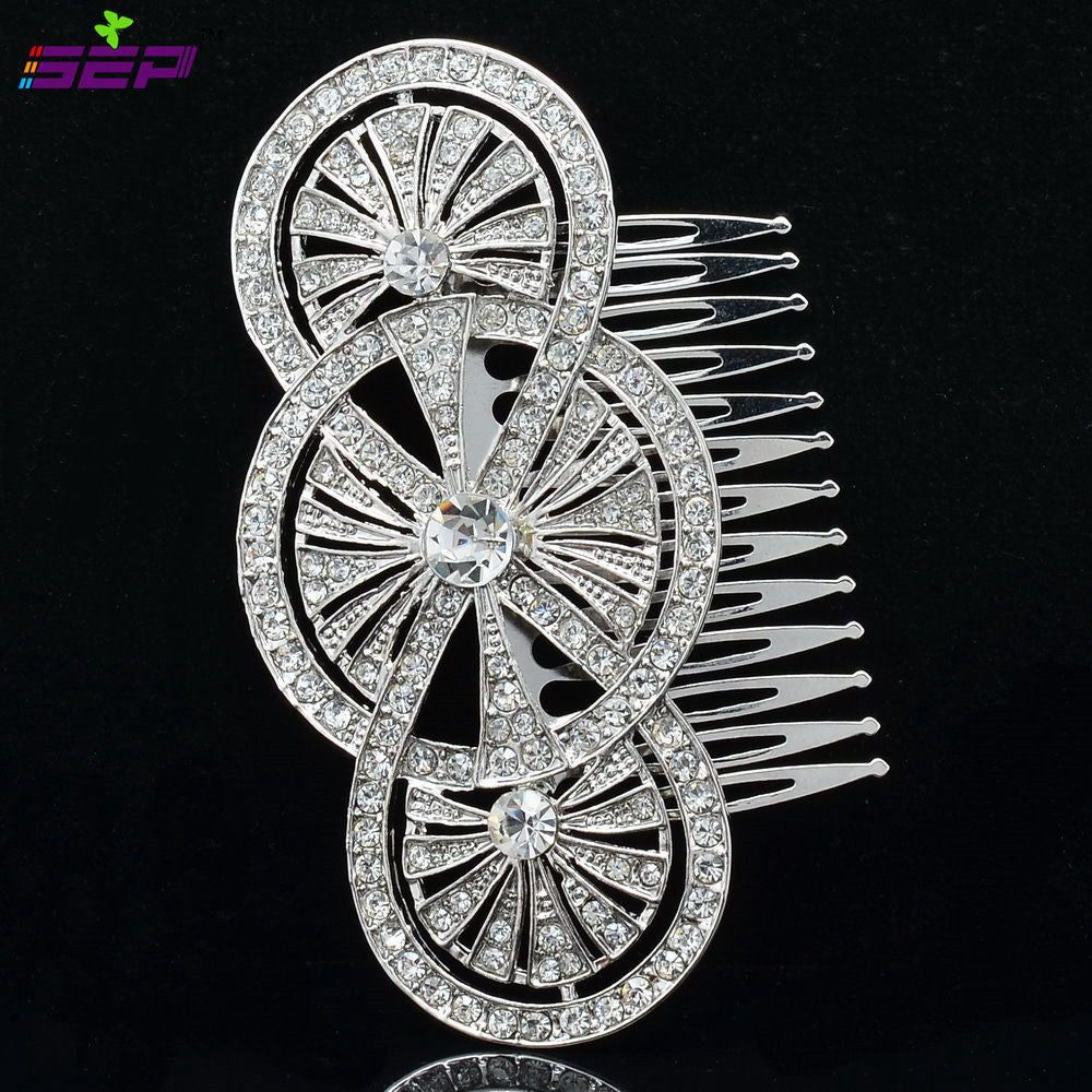 Vintage Style Rhinestone Crystals Hair Comb Women Hairpins Bridal Wedding