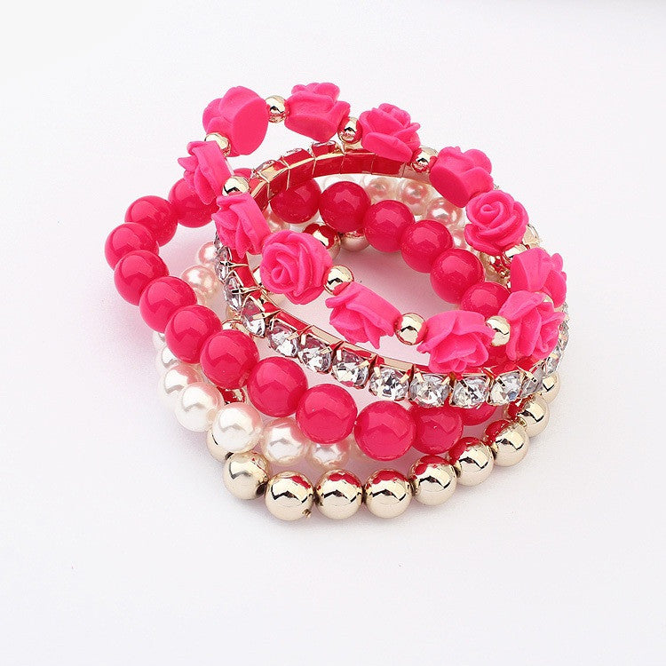 New Sweet Multilayer Elastic Bracelet